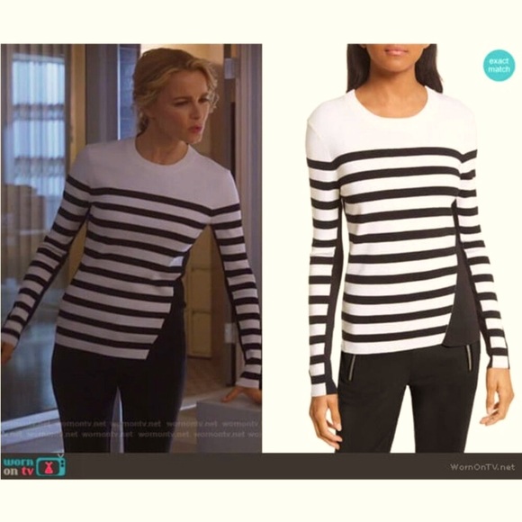 Rag & Bone Wool Blend Striped Asymmetrical Pullover Sweater Top - Picture 2 of 14